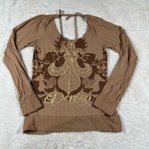 Vintage Y2K Dereon Brown Long Sleeve Fairy Grunge Women’s Tee T Shirt